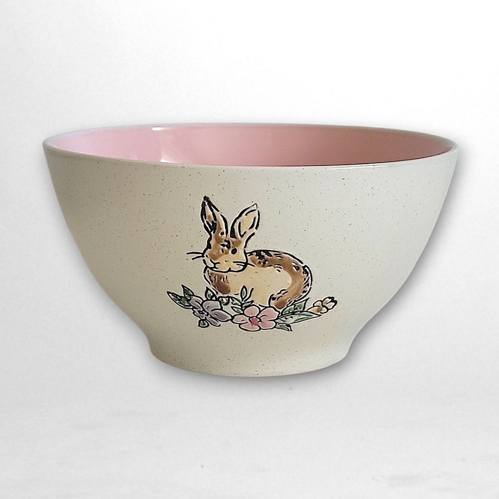 Spectrum Designz Floral Bunny Bowl - NWOT